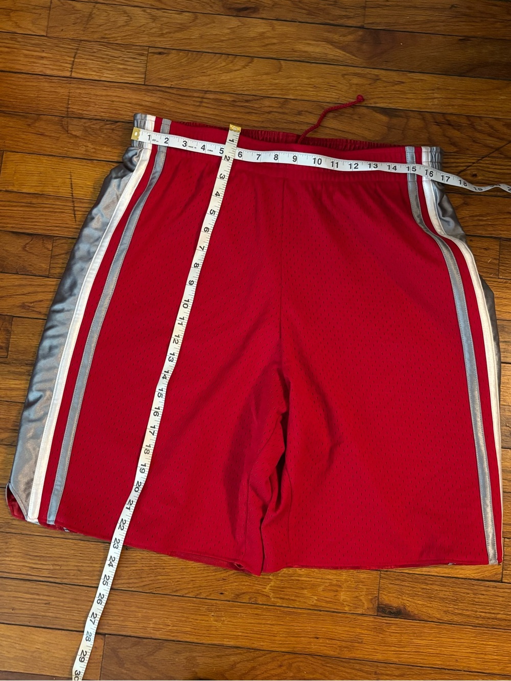 tek gear Red Athletic Shorts with Silver Side Panels